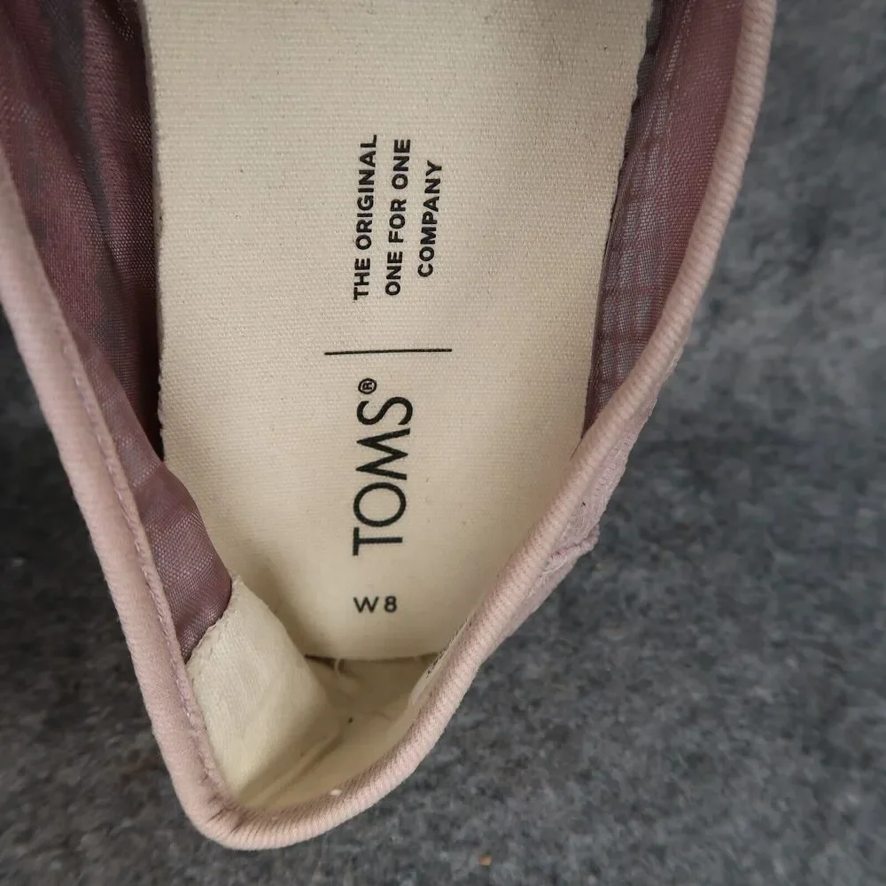 Toms Shoes Womens 8 Flats Casual Fashion Venice Lilac Arrow Embroidered Mesh